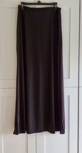 Long Elegant Legs (LEL) black satin maxi skirt M